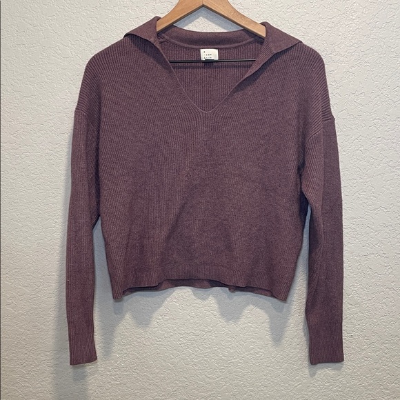 a new day Lavender Collared Cropped Knit Sweater XS - Picture 1 of 6